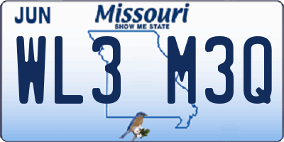 MO license plate WL3M3Q