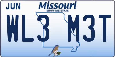 MO license plate WL3M3T