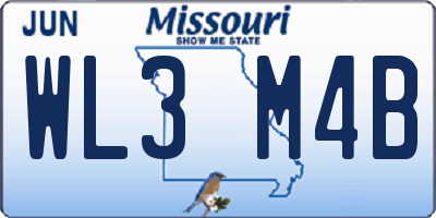 MO license plate WL3M4B