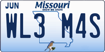 MO license plate WL3M4S
