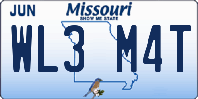 MO license plate WL3M4T