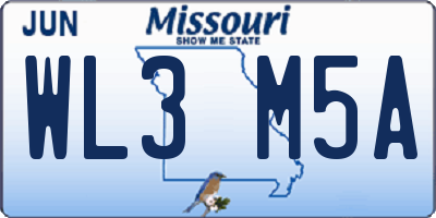 MO license plate WL3M5A