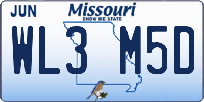 MO license plate WL3M5D