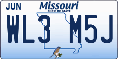 MO license plate WL3M5J