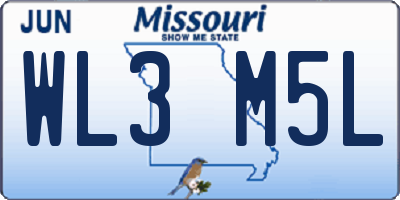 MO license plate WL3M5L