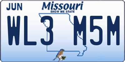 MO license plate WL3M5M