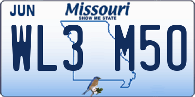 MO license plate WL3M5O