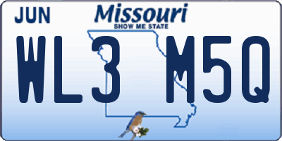MO license plate WL3M5Q