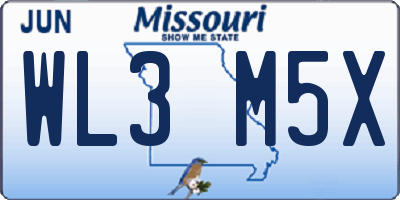 MO license plate WL3M5X
