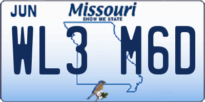 MO license plate WL3M6D