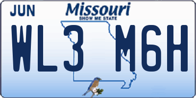 MO license plate WL3M6H