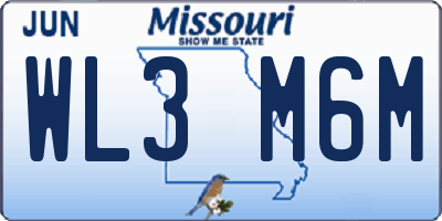 MO license plate WL3M6M