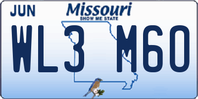 MO license plate WL3M6O