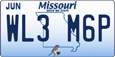 MO license plate WL3M6P