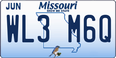 MO license plate WL3M6Q