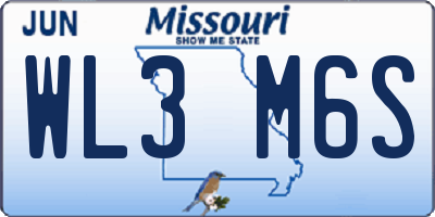 MO license plate WL3M6S