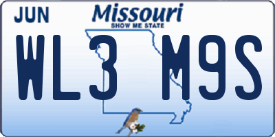 MO license plate WL3M9S