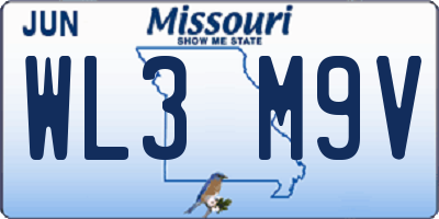 MO license plate WL3M9V