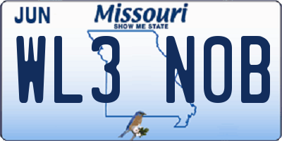 MO license plate WL3N0B