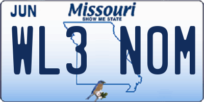 MO license plate WL3N0M