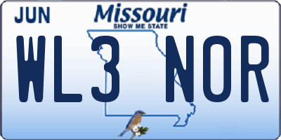MO license plate WL3N0R