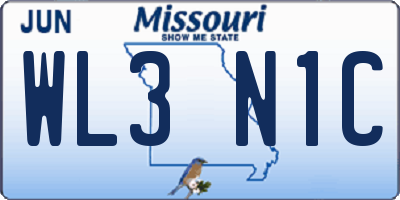 MO license plate WL3N1C
