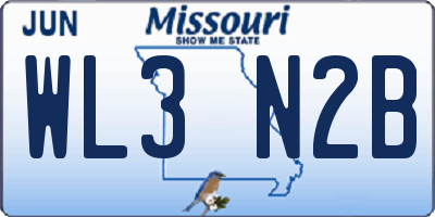 MO license plate WL3N2B