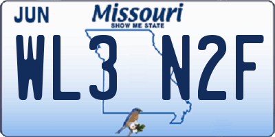 MO license plate WL3N2F