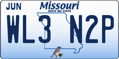 MO license plate WL3N2P