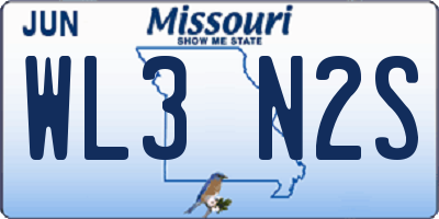 MO license plate WL3N2S