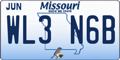 MO license plate WL3N6B