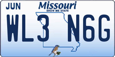 MO license plate WL3N6G