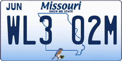 MO license plate WL3O2M