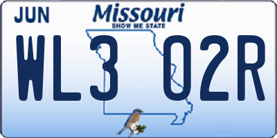 MO license plate WL3O2R