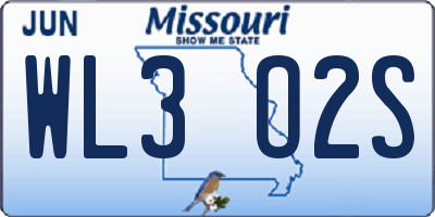 MO license plate WL3O2S