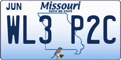 MO license plate WL3P2C