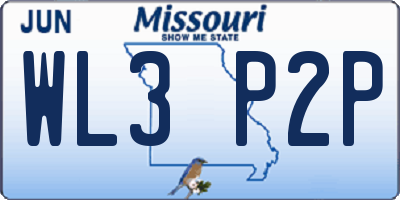 MO license plate WL3P2P