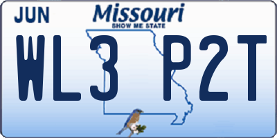 MO license plate WL3P2T