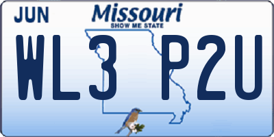 MO license plate WL3P2U