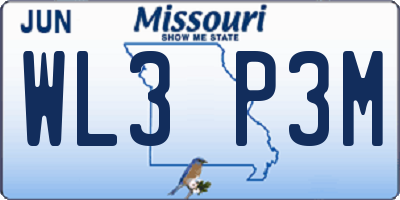 MO license plate WL3P3M