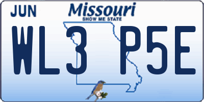 MO license plate WL3P5E