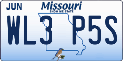 MO license plate WL3P5S