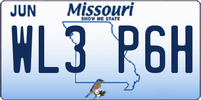 MO license plate WL3P6H