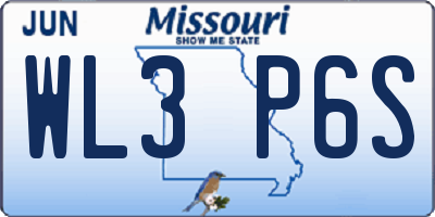 MO license plate WL3P6S