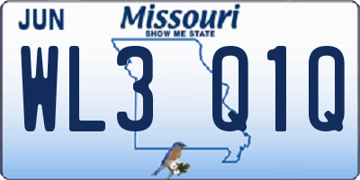 MO license plate WL3Q1Q