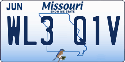 MO license plate WL3Q1V