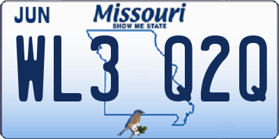 MO license plate WL3Q2Q