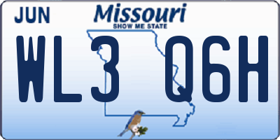 MO license plate WL3Q6H