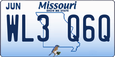 MO license plate WL3Q6Q
