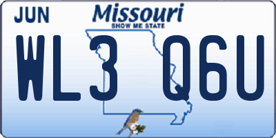 MO license plate WL3Q6U